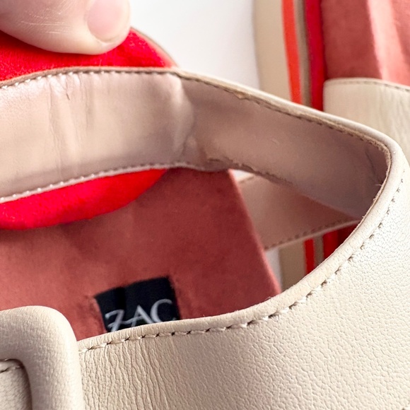 Zac Posen Sahara pink red beige retro platform sandals - Picture 7 of 9